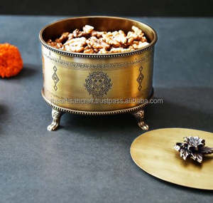 Caja de Almacenamiento Redonda de Latón, Moderna, Duradera, Hecha a Mano, Color Natural, Tamaño Personalizable, Artesanía, Estuche para Joyas y Baratijas - Product Image 5