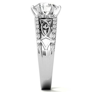 Cut Moissanite <b>Solitaire</b> <b>Ring</b> 925 Sterling <b>Silver</b> Luxury Engagement Wedding Bridal Anniversary Party Gift <b>Ring</b> - Product Image 4