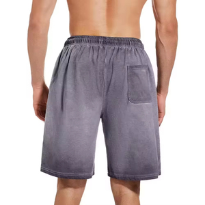 Shorts Bermuda en Coton Uni pour Homme, Taille Élastique, Décontracté, Respirant, avec Cordon de Serrage, Coupe Mi-Haute - Product Image 3