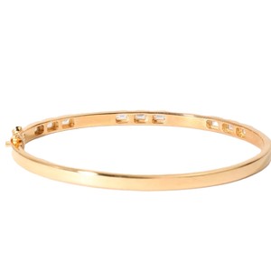 IGI Certified Emerald Cut Diamond <b>Bangle</b> 14K 18K Yellow White Rose <b>Gold</b> Diamond Bracelet Statement Diamond Cuff Gift for Women - Product Image 5