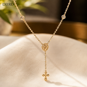 Collier chaîne à billes en moissanite plaqué or jaune 18 carats avec pendentif croix, bijoux unisexes personnalisés style hip-hop - Product Image 5