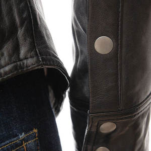 Men's High Street Style High Quality Winter Genuine Leather <b>Canvas</b> <b>Jacket</b> Waterproof Breathable Windproof Funnel Neck Front - Product Image 6