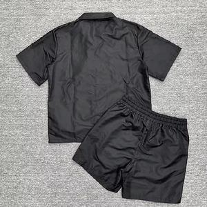 Custom Manufacturer Embroidered <b>Men's</b> Set Zip up <b>Summer</b> Nylon Two Piece Windbreaker Short Set <b>Men</b> Sweat Suit Tracksuits - Product Image 5