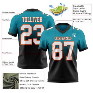 Maillot de football américain entièrement sublimé, uniforme d'équipe personnalisé, tissu polyester, séchage rapide, fabricant OEM ODM - Product Image 4