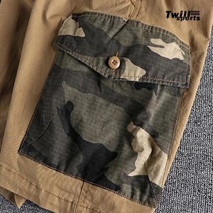 Pantalones Cortos Cargo Casuales de Camuflaje para Hombre, Transpirables, de Algodón, para Gimnasio, Deportivos, con Cintura Elástica, 220g, Múltiples Bolsillos, Venta al Por Mayor - Product Image 6