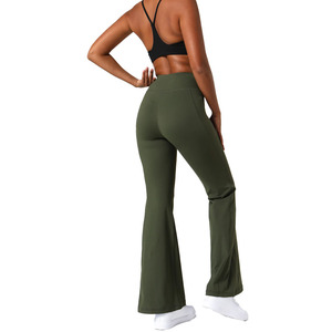 Leggings de yoga pour femmes, design personnalisé, spandex/polyester, extensibles dans quatre directions, antibactériens, avec cordon de serrage, pour l'entraînement - Product Image 2