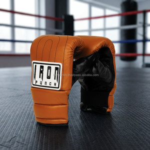 Gants de boxe IRON PUNCH Old School Heavy Bag - Cuir véritable et synthétique, fermeture auto-agrippante, emballage personnalisé pour hommes - Product Image 3