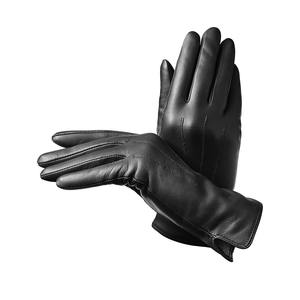Gants de moto en cuir véritable pour hommes, couleur noire, compatibles écran tactile, pour le sport et la conduite, couleur personnalisable, Pakistan - Product Image 3