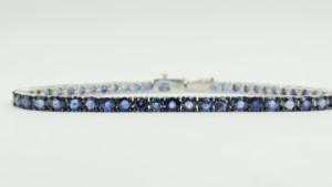 Bracelet tennis en argent sterling de qualité supérieure, saphir bleu naturel, fait main, bijoux de luxe certifiés pour mariage, pour femmes - Product Image 5