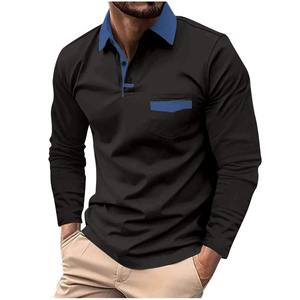 Camisa Casual de Manga Larga para Hombre, Transpirable, de Secado Rápido, Antiarrugas, de Color Sólido, Talla Grande, con Bolsillos, Logotipo Personalizado - Product Image 2