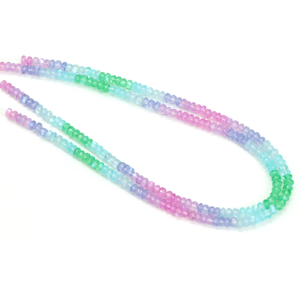 Cuentas redondas lisas de piedra lunar arcoíris natural brillante, 15 pulgadas, 5-8 mm, cuentas de piedras preciosas rosas, azules y verdes, joyería al por mayor - Product Image 4