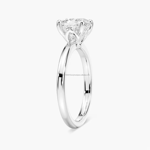 2 Ct <b>Cushion</b>-Cut IGI Certified Lab-Grown Diamond Minimalist Solitaire Women's Engagement Party <b>Wedding</b> <b>Ring</b> 14k Solid White Gold - Product Image 3