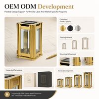 Lanterne solaire commémorative haut de gamme dorée, lanterne solaire funéraire en métal et verre, lumière commémorative pour cimetière, pour importateurs en gros