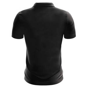 Polo Deportivo para Hombre |   Impresión por sublimación Tidal en negro y azul hielo |   Camiseta Deportiva Transpirable que Absorbe la Humedad - Product Image 2