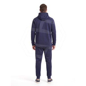 Wholesale Men <b>Navy</b> Blue Hooded Fleece <b>Sweatshirt</b> Regular Fit Cotton Polyester Blend Casual Pullover Front Pocket Winter Apparel - Product Image 5
