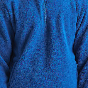 Men's Blue Fleece <b>Quarter</b>-<b>Zip</b> Pullover <b>Sweater</b> Regular Sleeve Solid Color Anti-Pilling Knitted Autumn Wear - Product Image 6