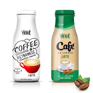 เครื่องดื่มกาแฟลาเต้ VINUT ขนาด 280 มล. บรรจุขวดแก้ว รับผลิตแบบ OEM แบรนด์ส่วนตัว มีตัวอย่างฟรี ผลิตในเวียดนาม - Product Image 1
