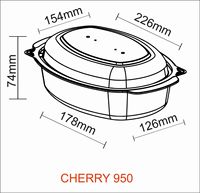 Conteneur alimentaire ovale en PP avec couvercle en dôme pour salades et conservation des repas, plastique de qualité alimentaire, noir, compatible micro-ondes, fabricant fournisseur