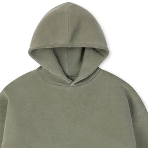เสื้อฮู้ดโอเวอร์ไซส์ผู้ชาย สีพื้น ผ้าฝ้ายเฟรนช์เทอร์รี่ สวมใส่สบายสำหรับฤดูหนาว ทรงปกติ ความยาวมาตรฐาน ผ้าถักย้อมสีเรียบ สไตล์สตรีทแวร์ - Product Image 2