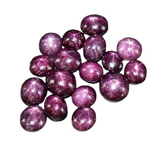 Rubí Estrella de 6 Puntas de Alta Calidad, Cabujón Suelto, Gema con Corte Estrella, Calibrada, Efectos Ópticos Especiales, Rojo Rosado Natural, 3-7 Quilates - Product Image 1