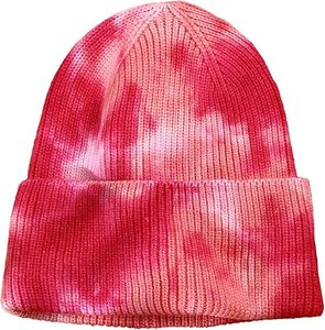 Bonnet en laine tie-dye pour femme, collection automne-hiver, avec franges rayées et fil pointu, chaud et idéal pour les activités de plein air et les voyages - Product Image 5