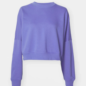 OEM Women Winter Oversized Fleece Crew Neck Pullover Sweatshirts & Hoodies Front Logo Customizable High Quality - Product Image 2