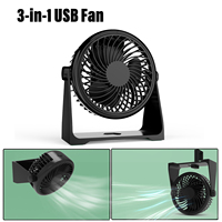 Mini ventilateur de table USB rechargeable, ventilateur de bureau silencieux portable, longue durée de vie de la batterie, pour intérieur, extérieur, camping, bureau, voyage