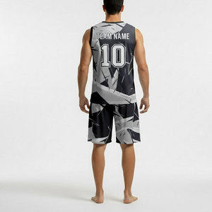 Ensemble de maillot de basket sublimé sans manches, maillot de club et short assorti avec design personnalisé, kit uniforme respirant - Product Image 2
