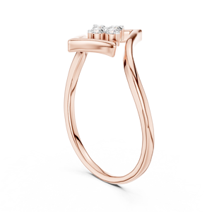 MINIMALIST LAB GROWN DIAMOND <b>RING</b> <b>SET</b> 18KT ROSE <b>GOLD</b> RHODIUM PLATED CLASSIC ENGAGEMENT WEDDING PARTY VALENTINE GIFT EVENT DAILY - Product Image 3