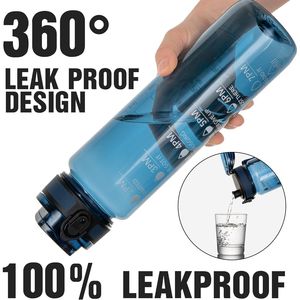 Bottiglia d'Acqua Durevole da 32oz in Tritan con Indicatore di Tempo Motivazionale, Senza BPA, Antigoccia, per Palestra, Viaggi, Casa, Scuola e Sport - Product Image 2