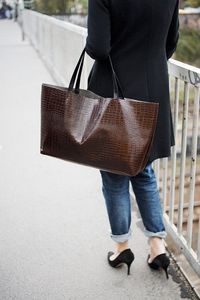 Sac fourre-tout de bureau classique en cuir véritable - Product Image 3