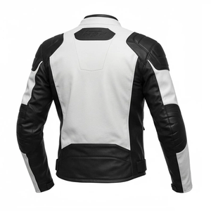 เสื้อแจ็คเก็ตหนังมอเตอร์ไซค์แขนยาว สีตัดต่อ กันลม ใส่ได้ทุกฤดู - Product Image 6
