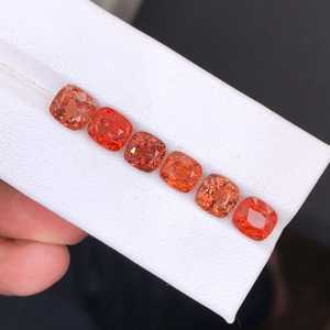 Pierres précieuses naturelles en spinelle orange, taille coussin, pierres brutes certifiées par un tiers pour la fabrication de bijoux - Product Image 5