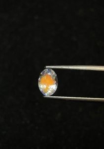 orange fire natural faceted <b>rainbow</b> moonstone oval cut. - Product Image 2