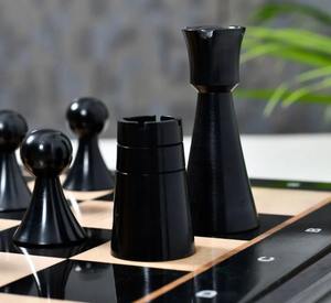 Jeu d'échecs de style tournoi, pièces de 3,5 pouces en bois d'ébène et de buis naturel, au meilleur prix - Product Image 1