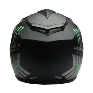 Casque de moto intégral tout-terrain avec coque en ABS, fermeture micro-métrique, visière fumée, design graphique, toutes saisons - Product Image 3