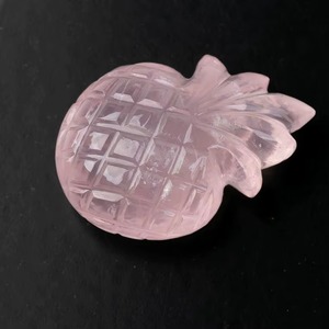 Natural Rose Quartz <b>Pineapple</b> Carved Gemstone Loose Drilled Pendant Stone For Jewelry Making Wholesale Bulk Crystal Carving 25mm - Product Image 2