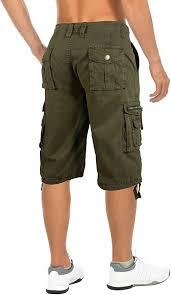 Pantalones Cortos Cargo Resistentes para Hombre - Pantalones Cortos con Múltiples Bolsillos, Costuras Reforzadas y Lazos Ajustables en las Piernas - Product Image 2