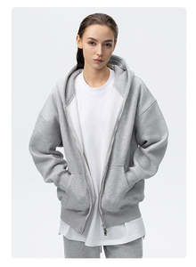 Sweat-shirts longs et épais surdimensionnés pour femmes avec fermeture éclair, impression personnalisée, fabriqués au Pakistan - Product Image 3