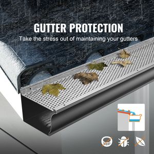 Set da 26 Pezzi Protezione Grondaia Fai-da-te Lunghezza Totale 31,75 m, Filtro Antifoglie in Alluminio da 6 Pollici con Coperture a Persiana e Ventilazione con Fori da 0,157 FT di Diametro - Product Image 2