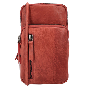 Women's Red Leather Crossbody Bag with Tassel Zipper Closure Classic <b>Mini</b> Messenger Shoulder Handbag for Daily Use - Product Image 4