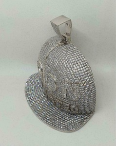 Pendentif Casquette Tendance Style Hip-Hop Streetwear Diamant Bling Argent Haute Qualité Design Mode Bijoux à Vendre - Product Image 6
