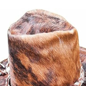 Sombrero de Vaquero de Cuero con Pelaje, Hecho a Mano, de Cuero Genuino, Impermeable, Transpirable, Ajustable, de Ala Ancha, Unisex, para Exteriores, Casual, para las Cuatro Estaciones - Product Image 4