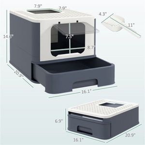 Fully Enclosed <b>Cat</b> Litter <b>Box</b> with Premium Accessories - Product Image 2