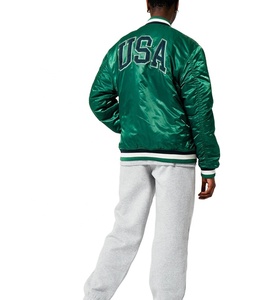 Chaqueta Varsity de Satén para Hombre, Estilo Urbano, Diseño de Béisbol, con Logotipo Bordado Personalizado, para Invierno - Product Image 2