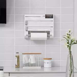 Support mural de cuisine 6-en-1 pour papier d'aluminium et film alimentaire, gain de place, organisateur de rangement - Product Image 2