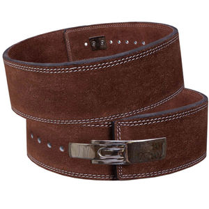 Ceinture de musculation en cuir réglable et robuste avec boucle à levier pour entraînement de force et sécurité - Product Image 1