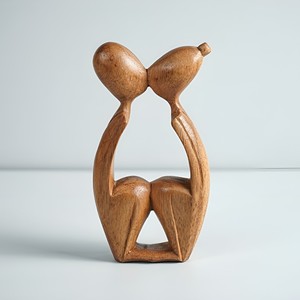 Meilleur prix gros sculpture d'art en bois naturel pour la décoration intérieure sculptures abstraites contemporaines statues en bois - Product Image 5