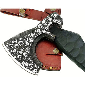 Burraq - Tomahawk Personalizado de 17 Pulgadas de Acero Inoxidable con Mango de Madera de Palisandro y Funda de Cuero, Hecho a Mano, Estilo Industrial, Regalo para el Día del Padre, Caza - Product Image 4
