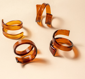 Decoration Resin Napkin Ring Transparents Flower Design 4 Pcs Antique Epoxy Resin Napkin Ring At Affordable Price - Product Image 4